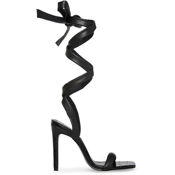 Steve Madden Womens Utilize Ankle-Tie Dres Black 7.5M - Picture 2 of 5